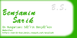 benjamin sarik business card